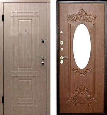 Металлическая дверь МДФ/МДФ с зеркалом 403